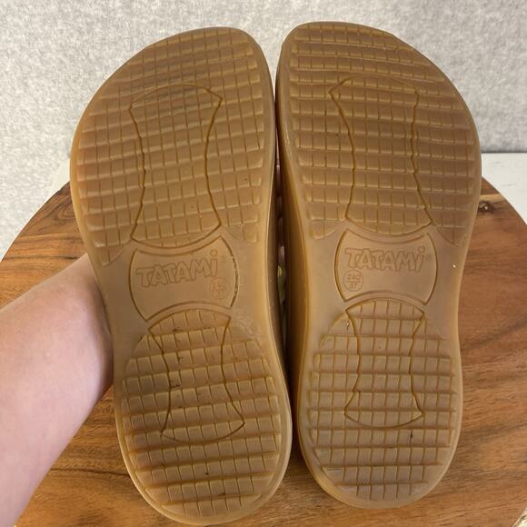 🤎 Birkenstock Tatami Womens 37 / 6 Tan Leather Bow Clogs 🤎 - Picture 10 of 12